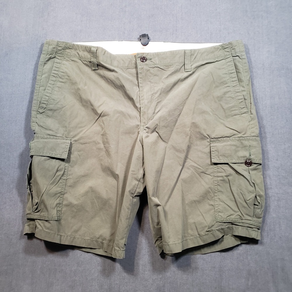 Dockers Cargo Shorts Mens 44 Green Olive Cotton Blend Flat Front Casual